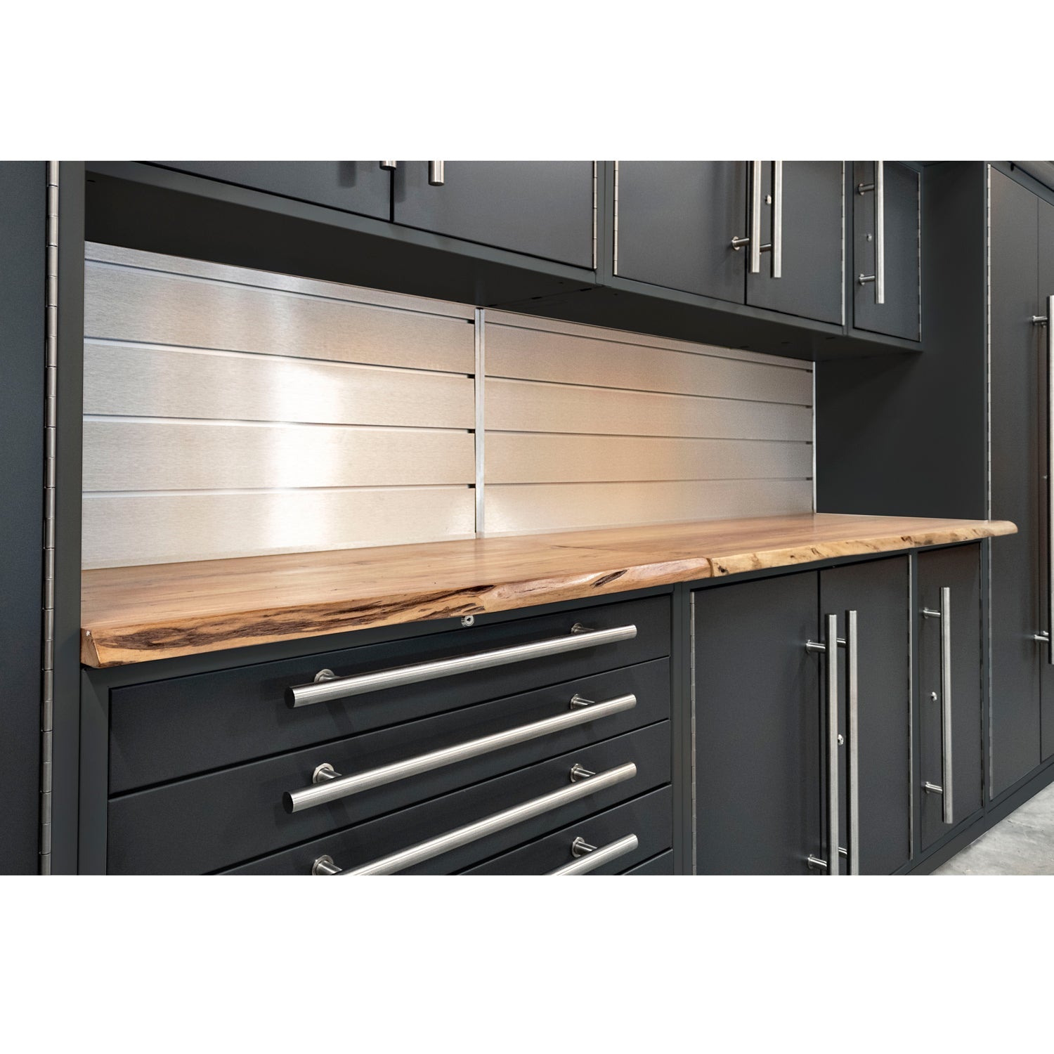 Armoires LUX — Ensemble de 16 pieds — Grand coffre + Modules supérieurs