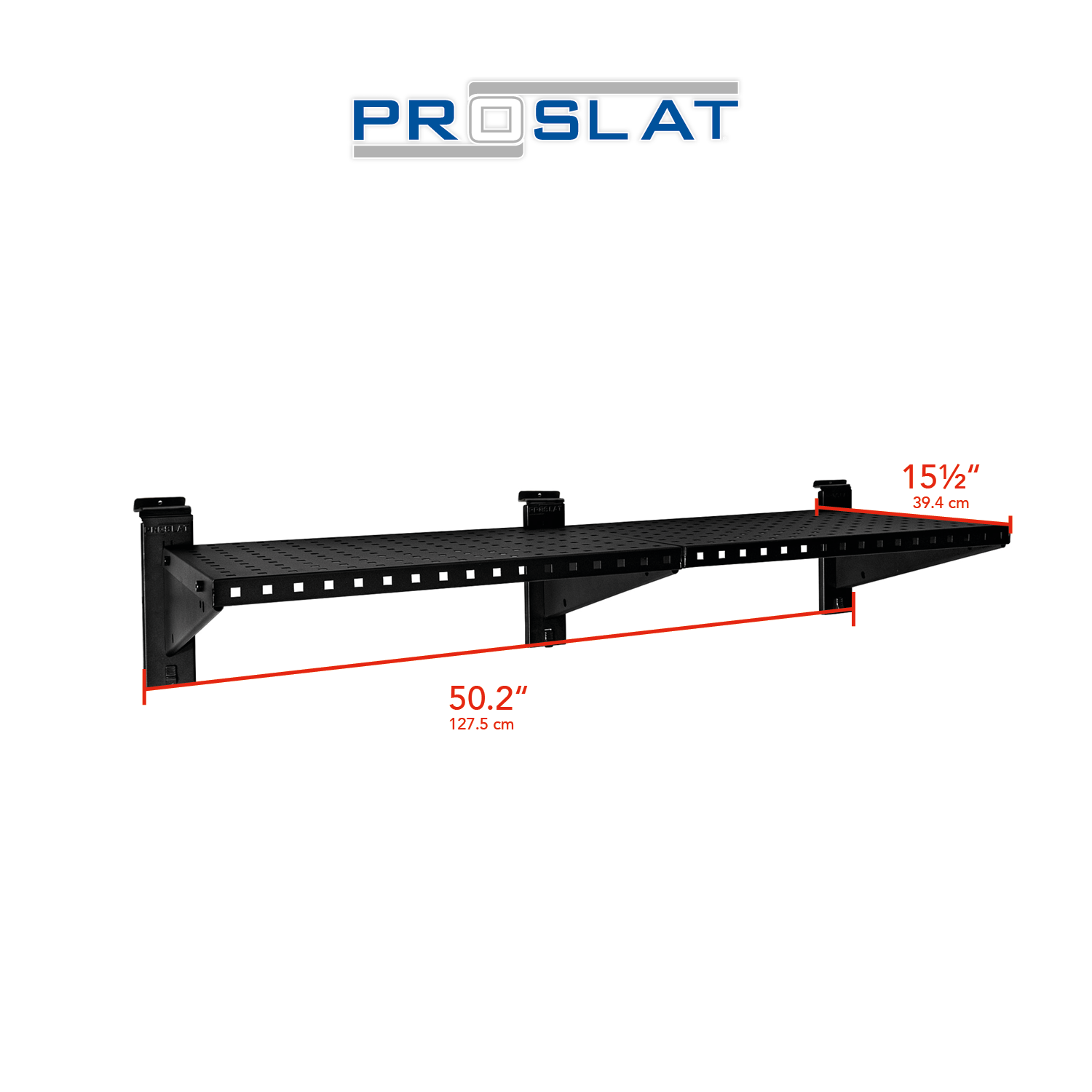 STEALTH 48 in. Heavy Duty Metal Shelf with Tool Holders & Clothing Rod