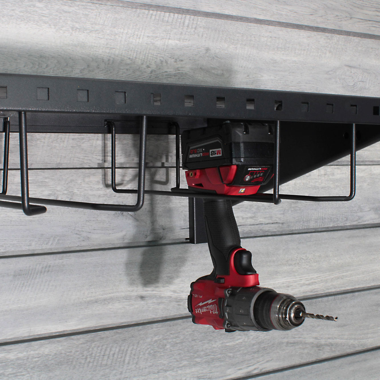 STEALTH 48 in. Heavy Duty Metal Shelf with Tool Holders
