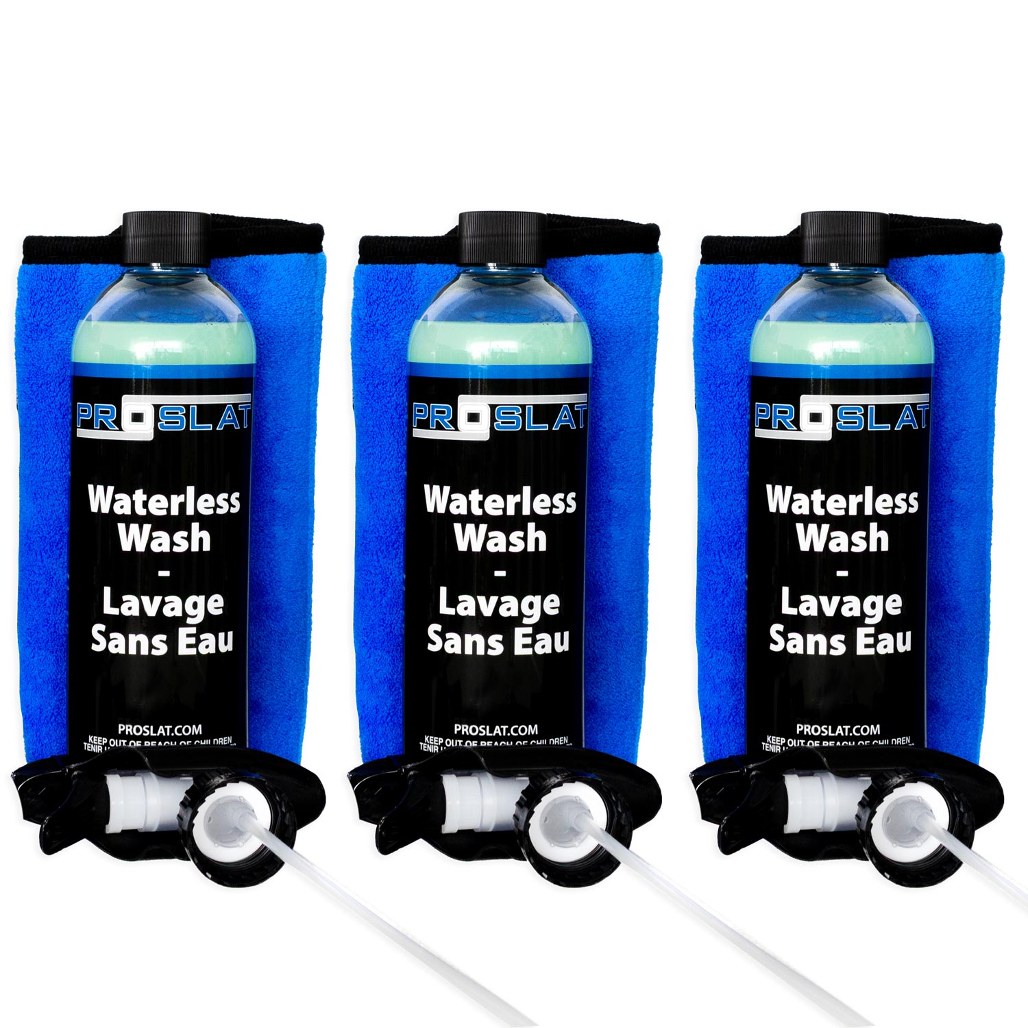 Nettoyant de lavage sans eau avec serviettes en velours corail – Lot de 3