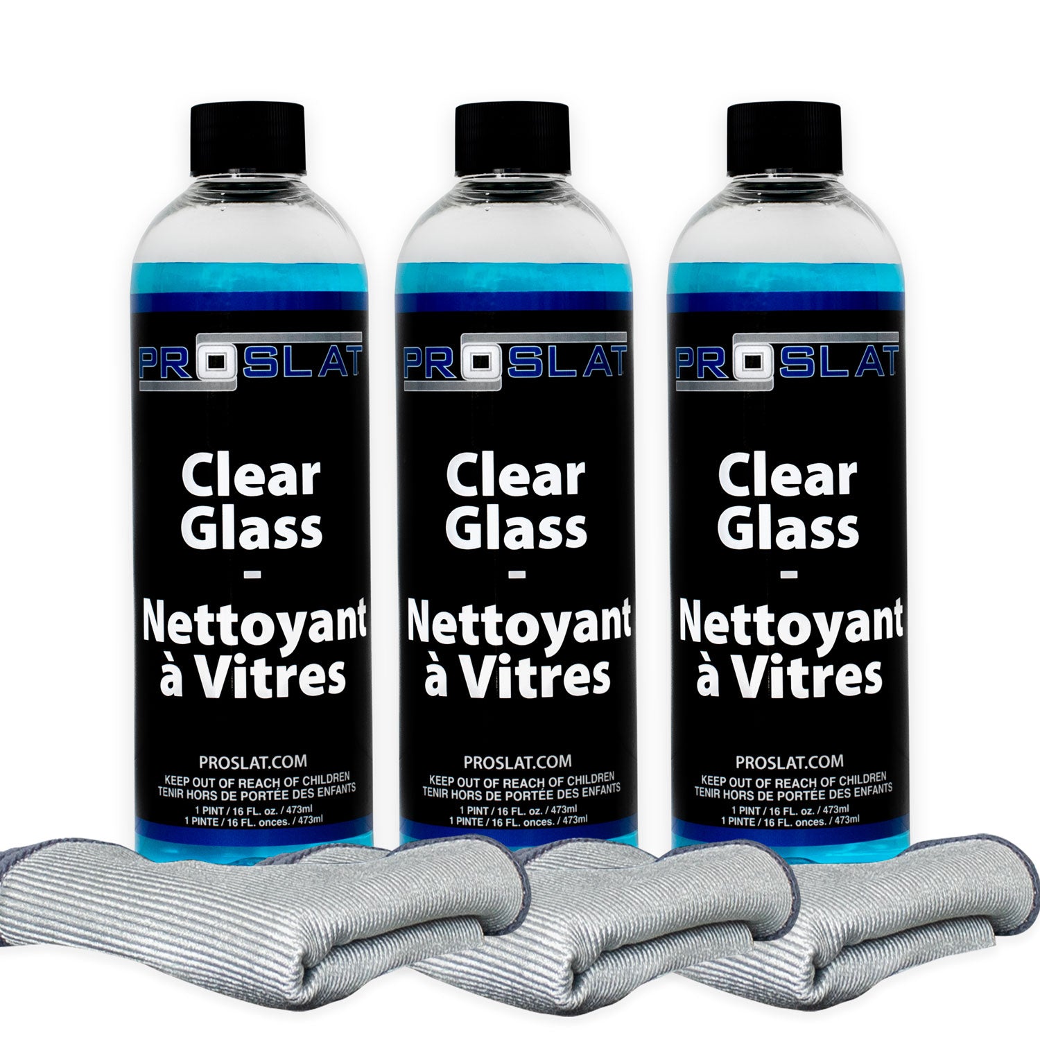 Nettoyant à vitres avec serviettes pour vitres – Lot de 3