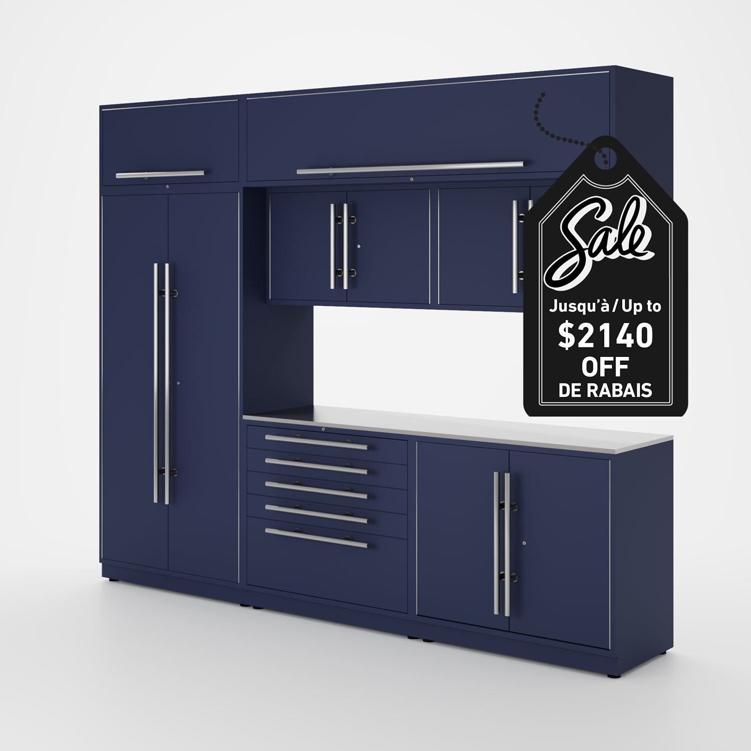 Armoires LUX – Ensemble de 10 pieds – MAX – Modules supérieurs