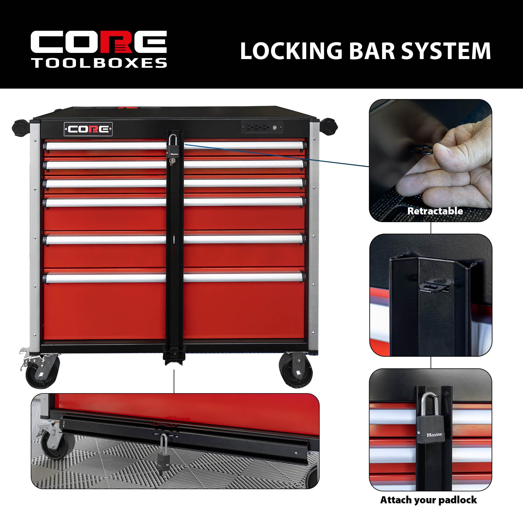 44 Series - 5 Drawers - Silver Handles - Foot Casters