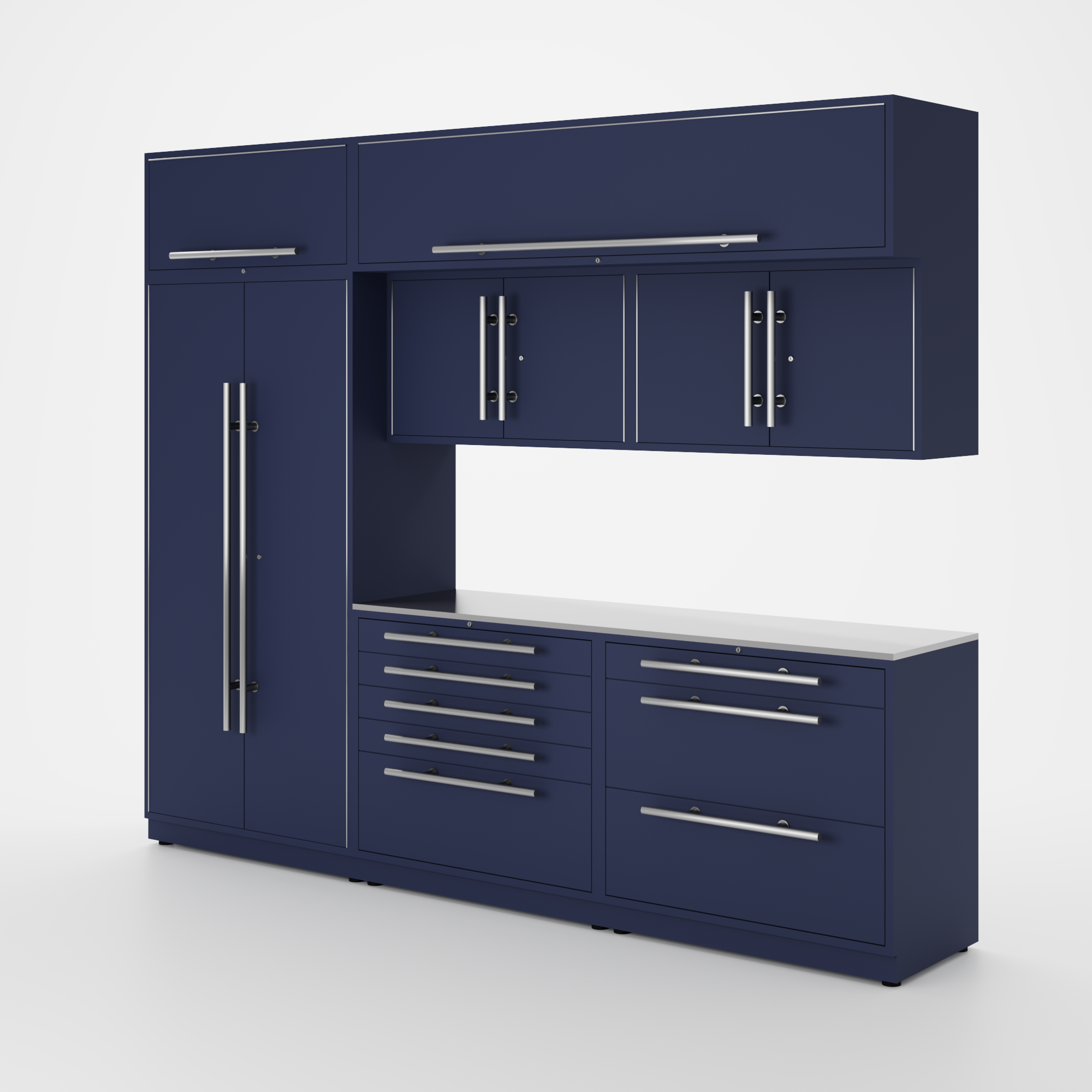 Armoires LUX — Ensemble de 10 pieds – COFFRE À OUTILS + Modules supérieurs