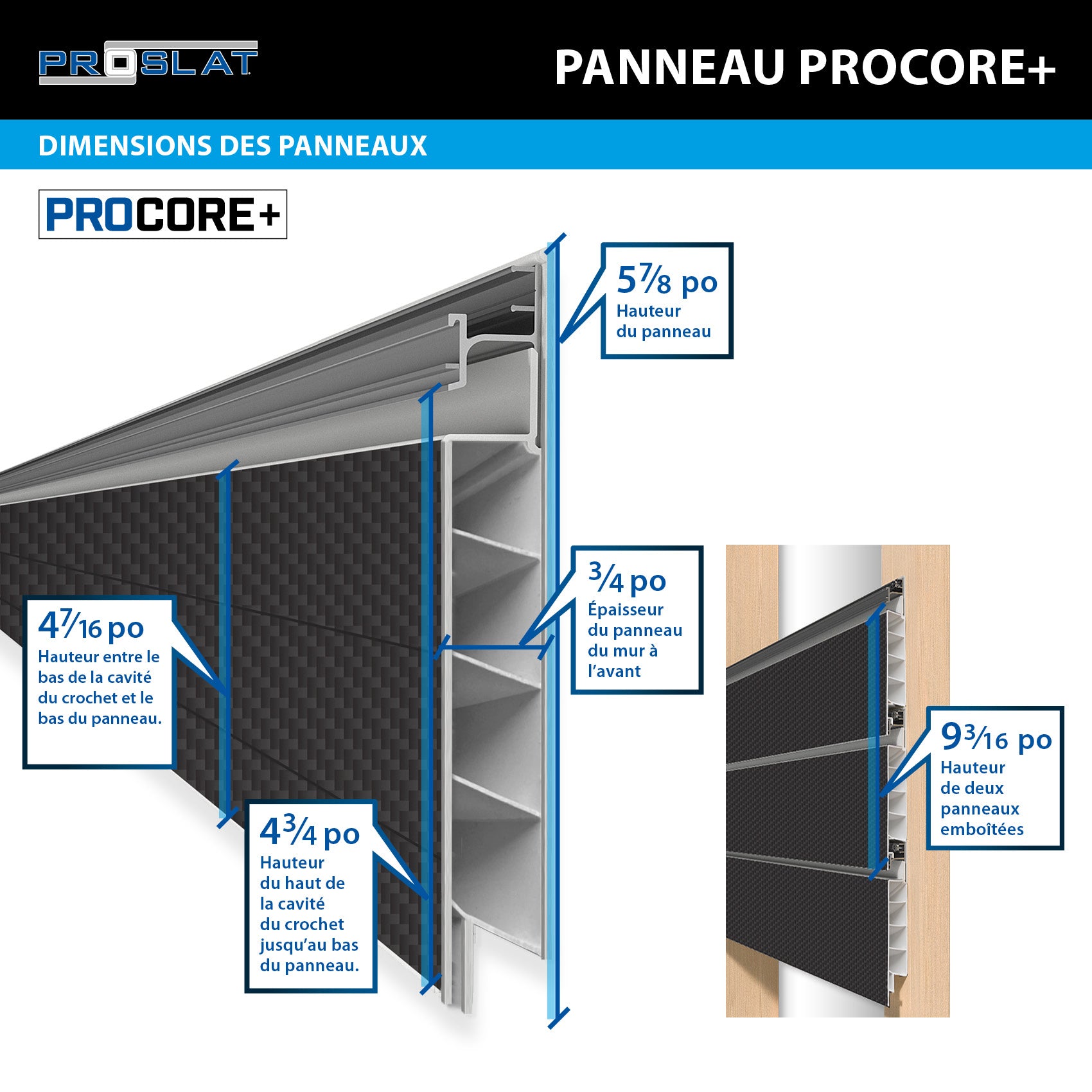 4 ft. x 8 ft. PROCORE PLUS PVC Slatwall – 4 Pack 128 sq ft
