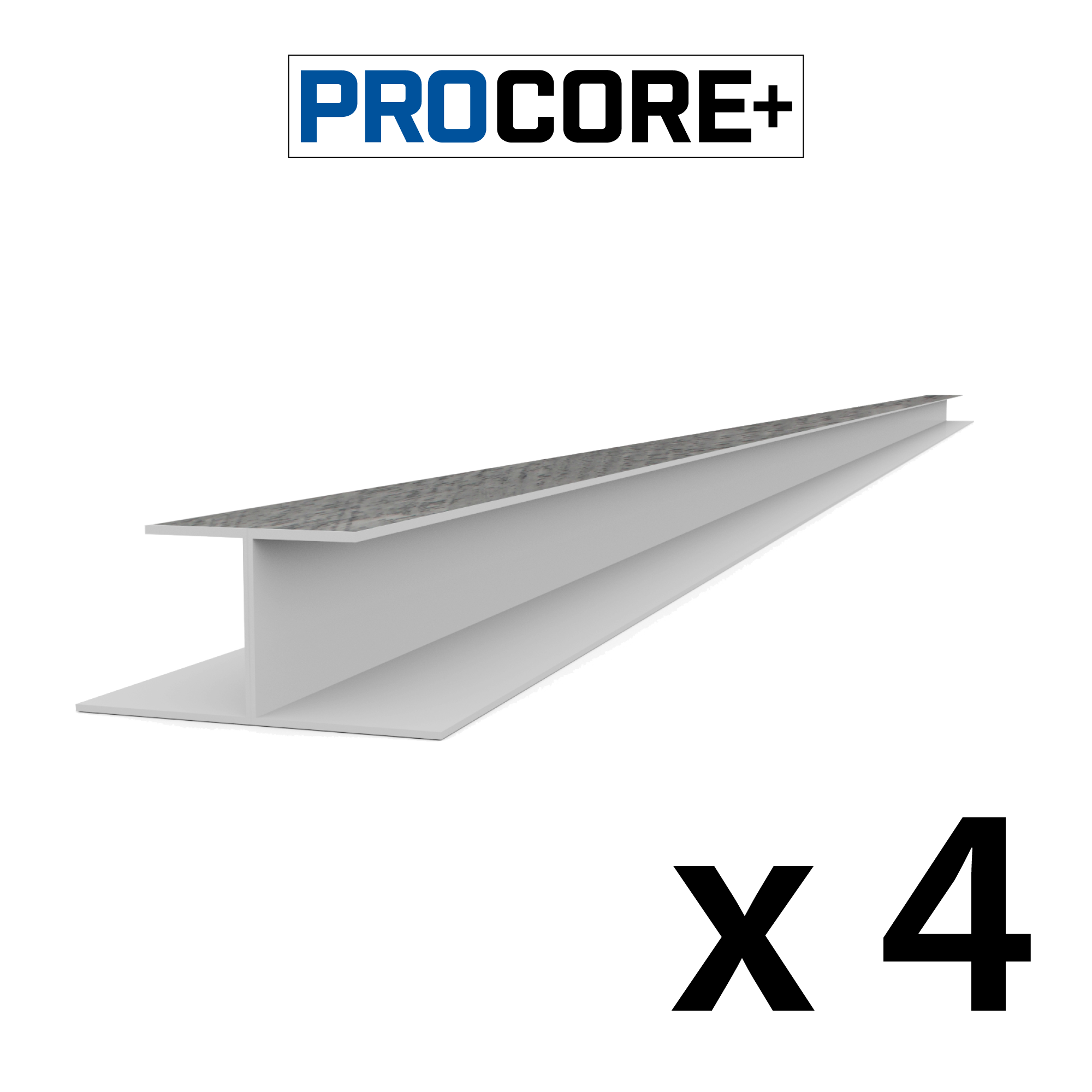 8 ft. PROCORE+ Gray Wood PVC H-Trim Pack