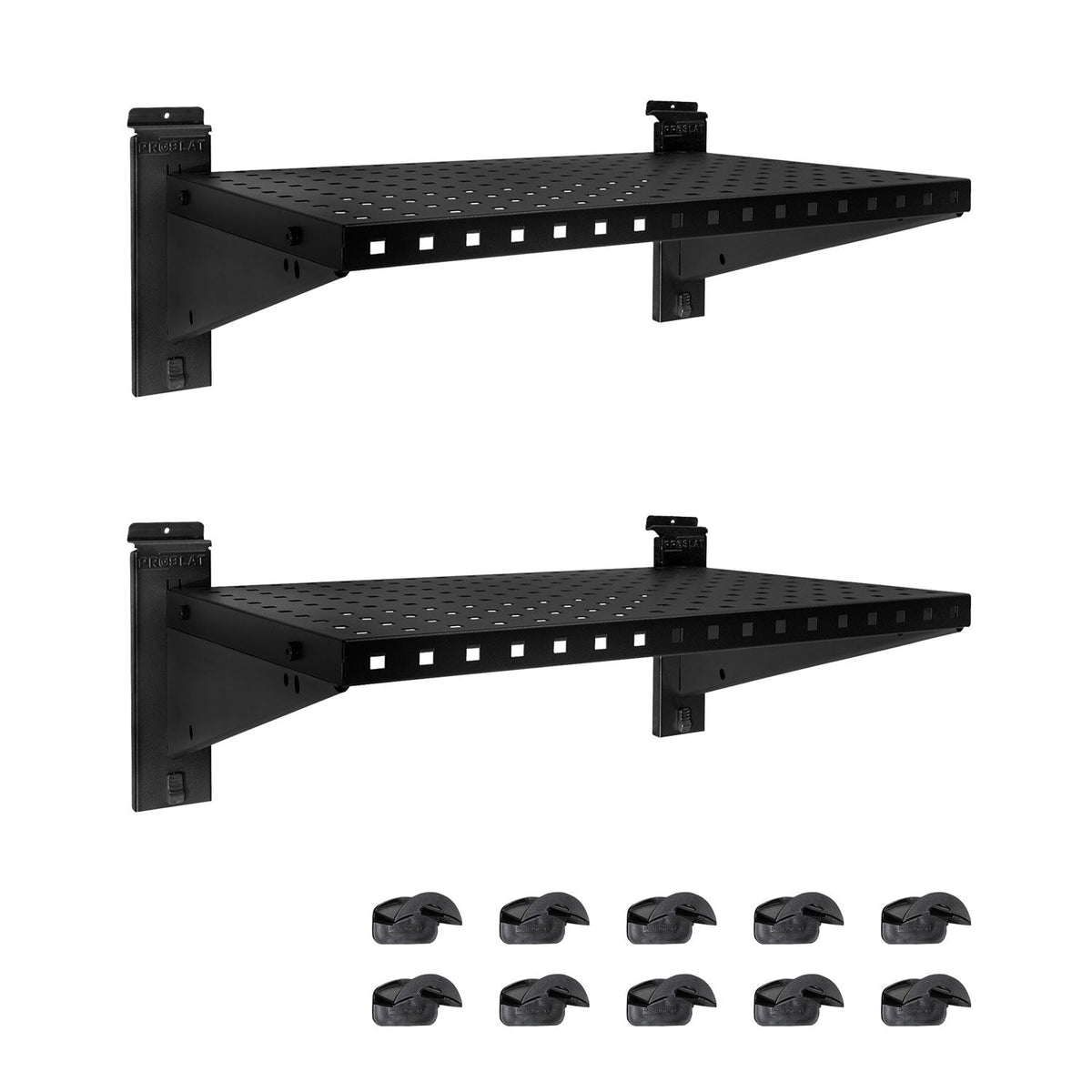 24 in. Heavy Duty Metal Shelves with Shoe & Hat Clips – 2 Pack