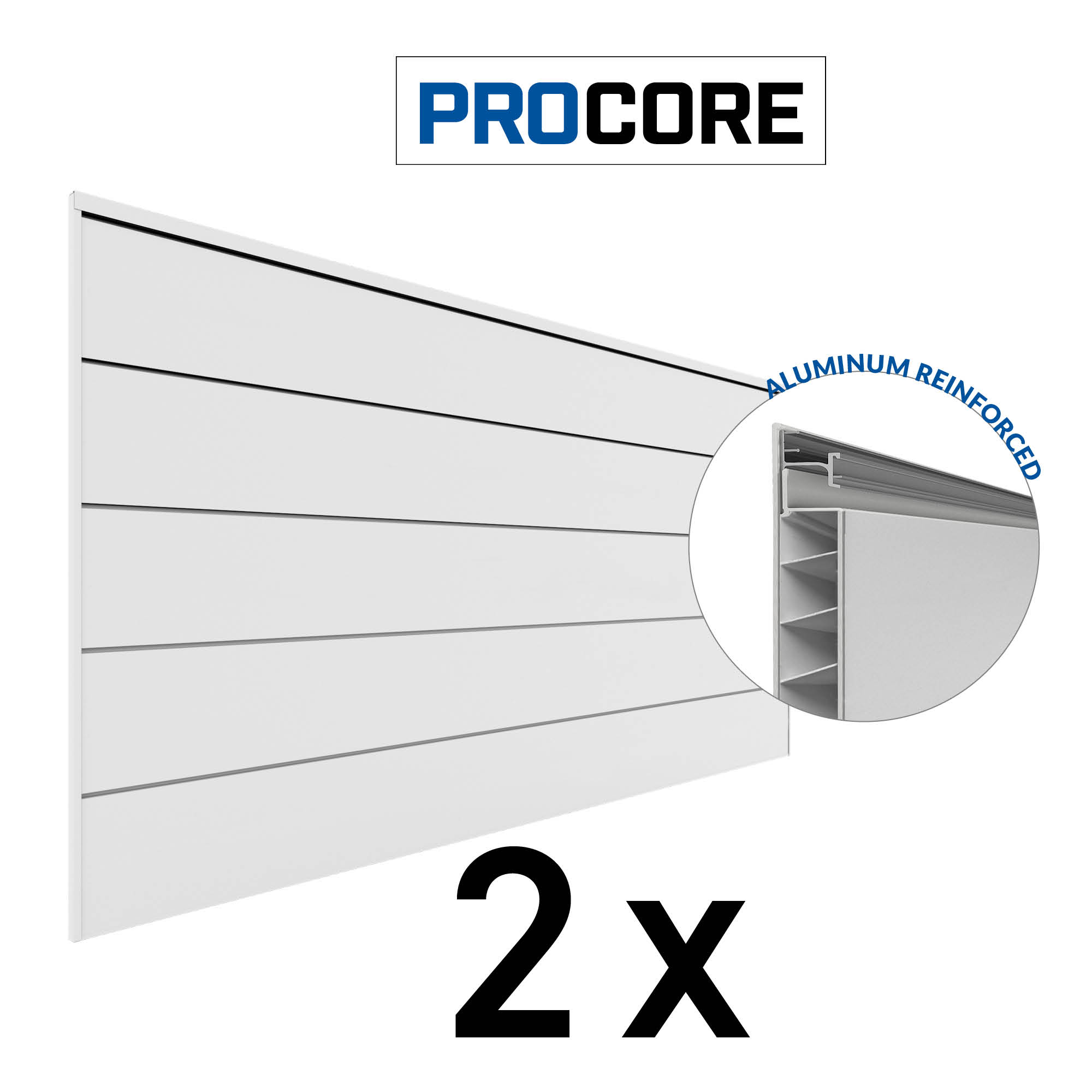 4 ft. x 8 ft. XL PROCORE Slatwall – 2 Pack 64 sq ft