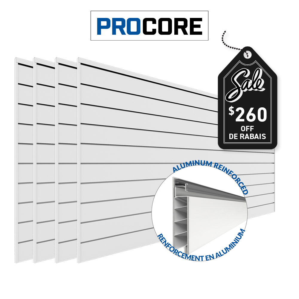 PROCORE – Panneaux en PVC de 4 pi x 8 pi – Ensemble de 4 – 128 pieds carrés