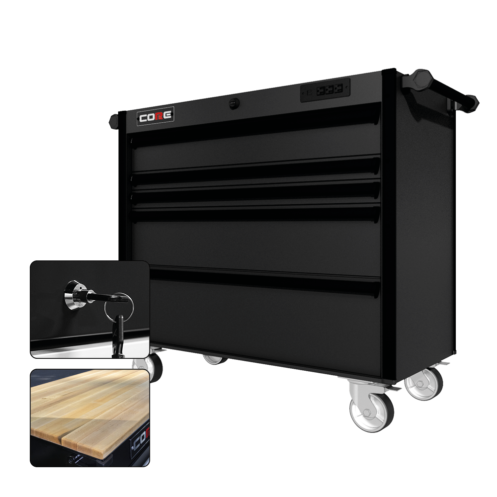 44 Series - 5 Drawers - Black Handles - Traditional Casters