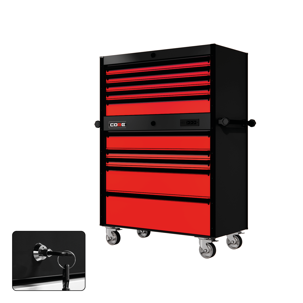 44 Series - 10 Drawers - Black Handles - Traditional Casters