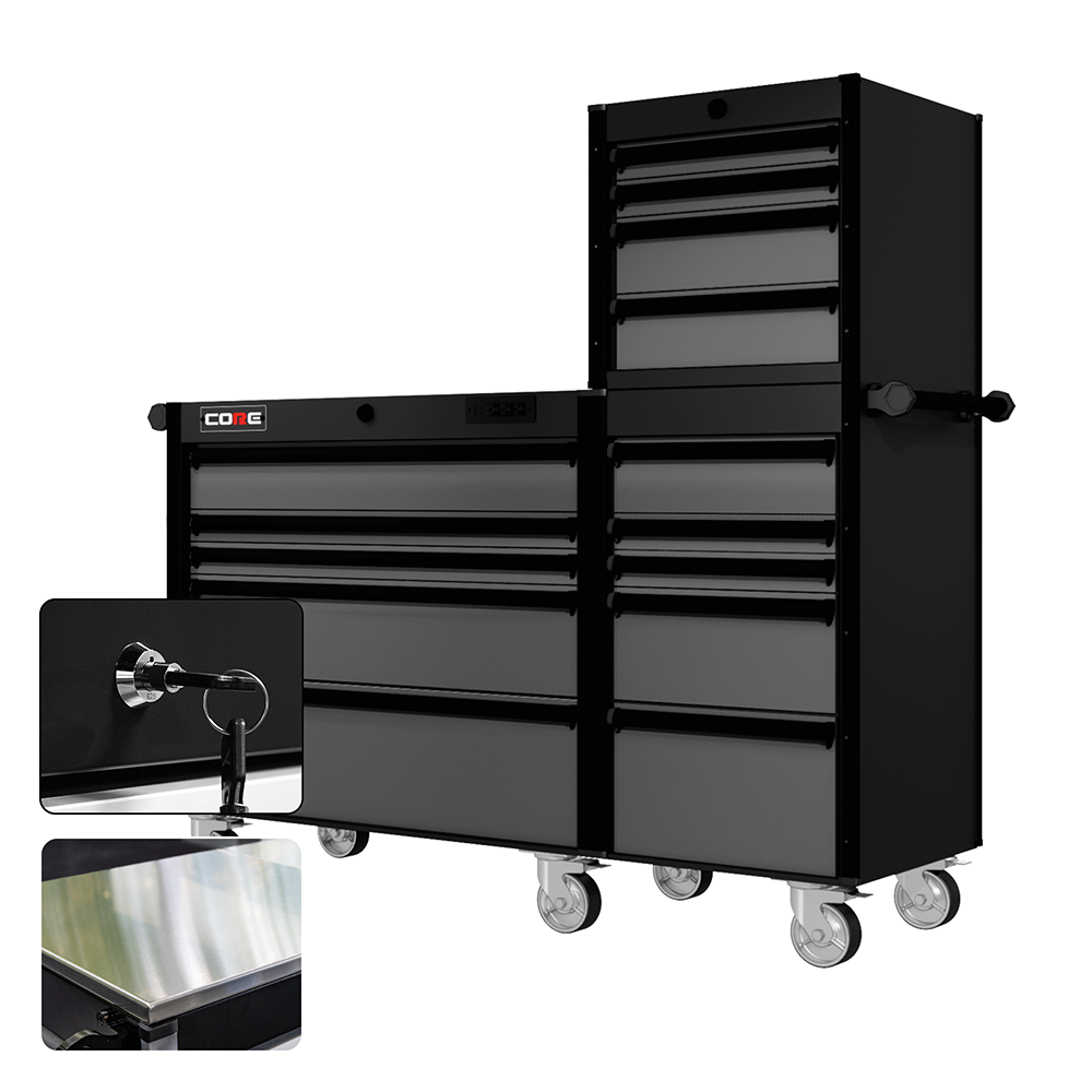 66 Series - 15 Drawers - Black Handles - Traditional Casters