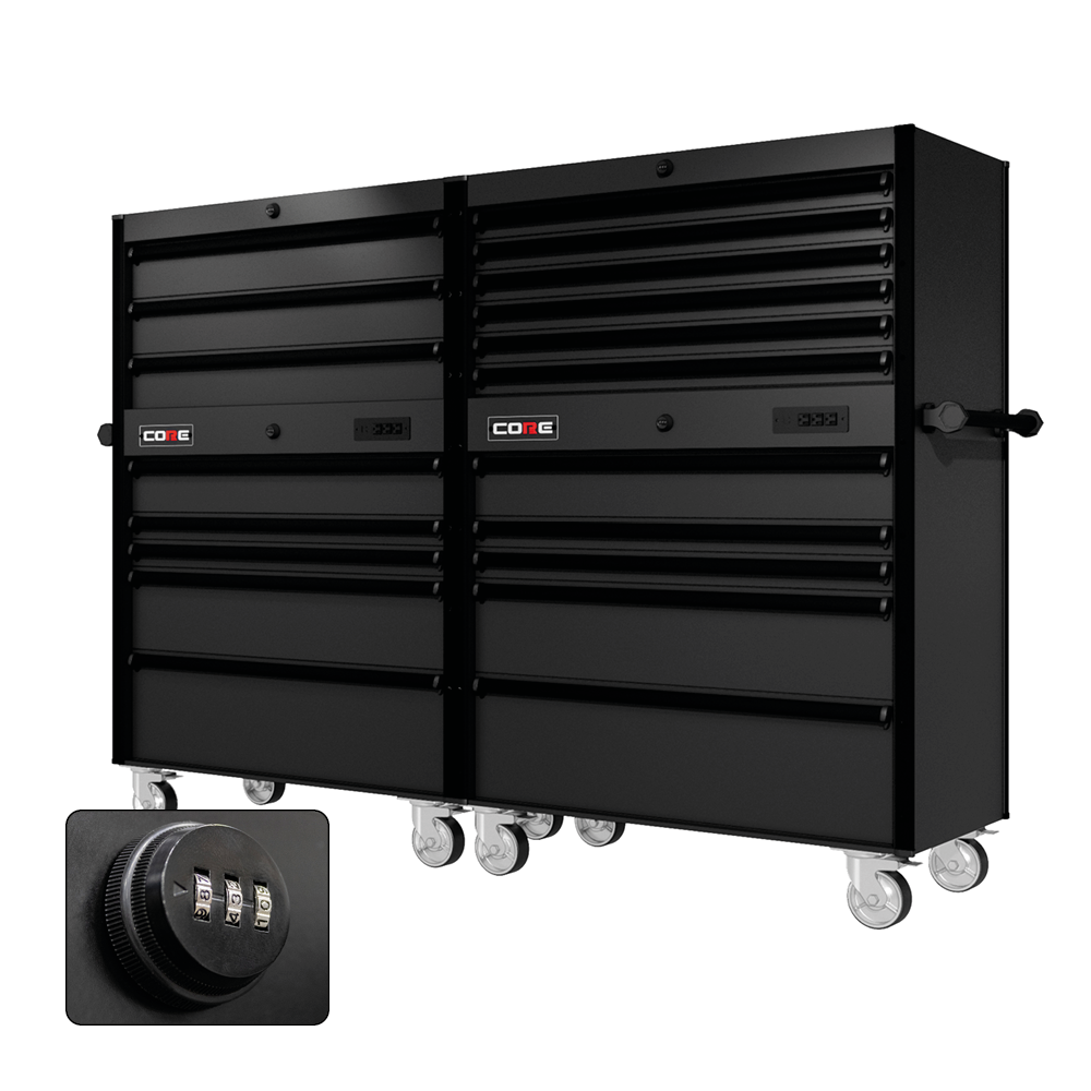 88 Series - 19 Drawers - Black Handles - Traditional Casters