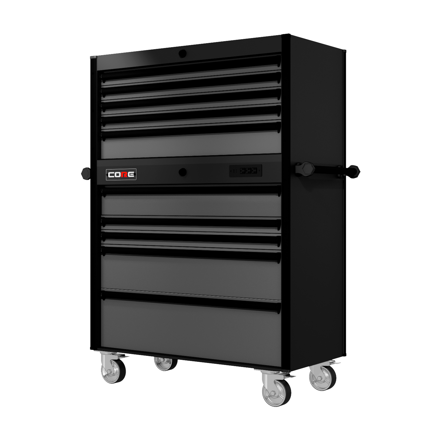 44 Series - 10 Drawers - Black Handles - Traditional Casters