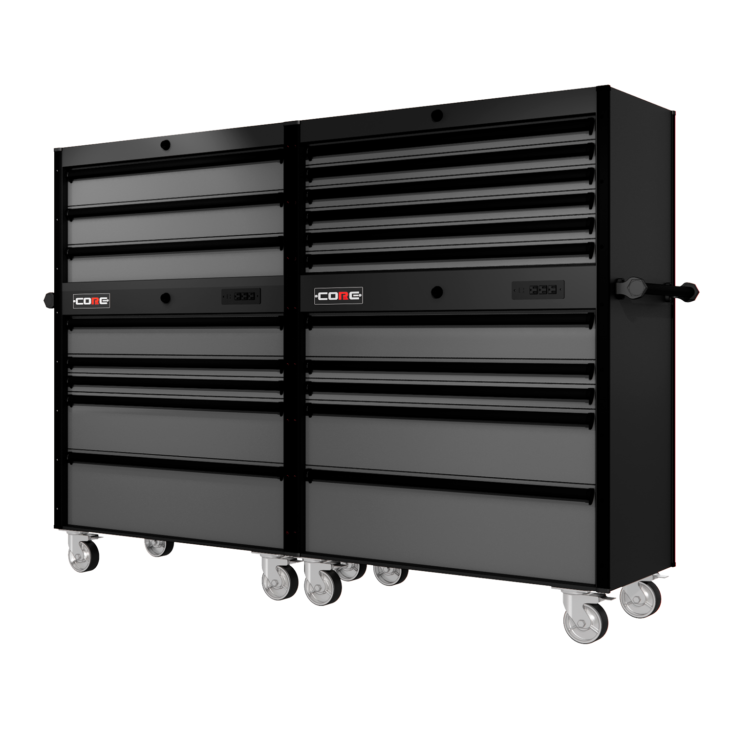 88 Series - 19 Drawers - Black Handles - Traditional Casters