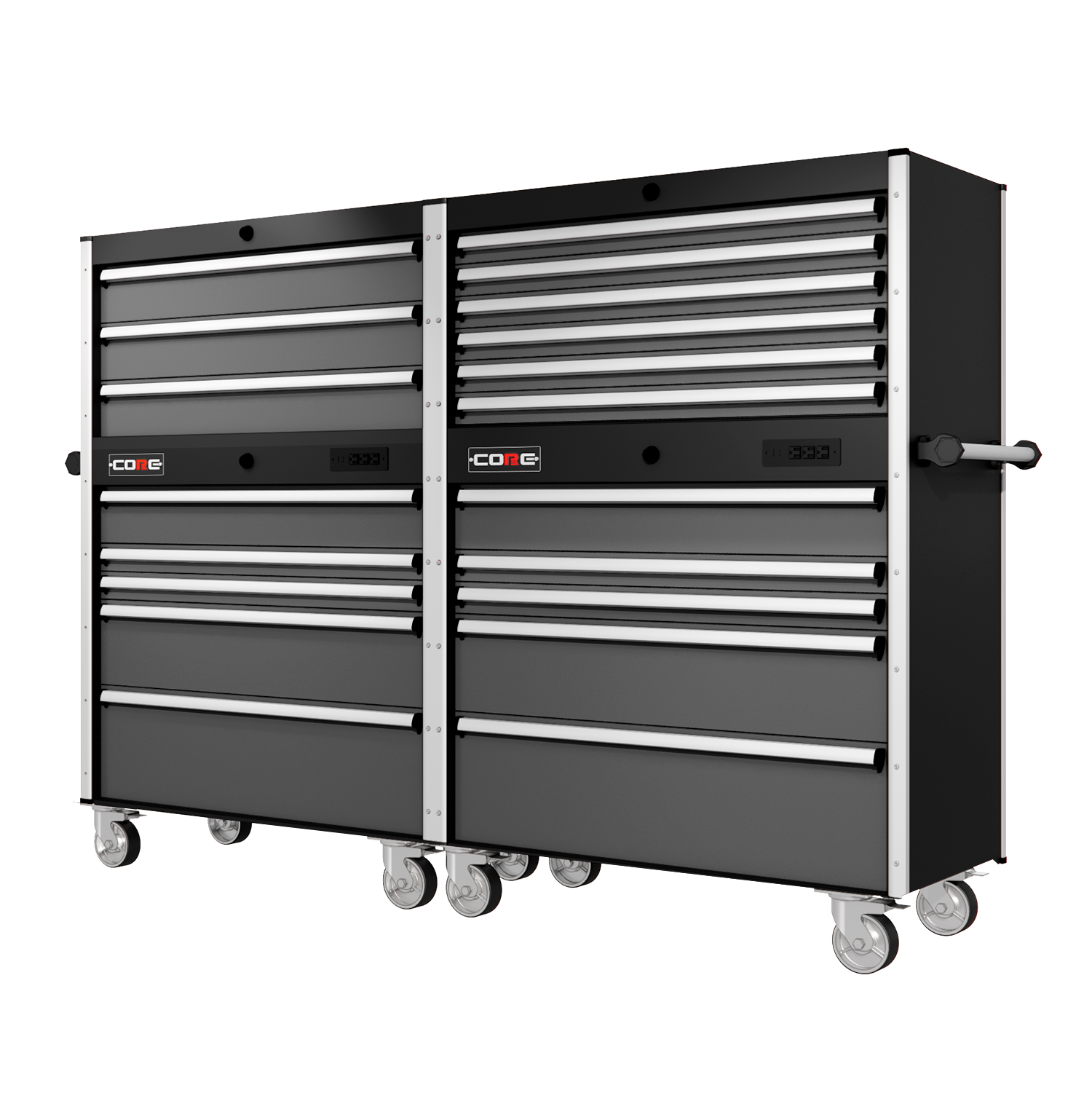 88 Series - 19 Drawers - Silver Handles - Traditional Casters