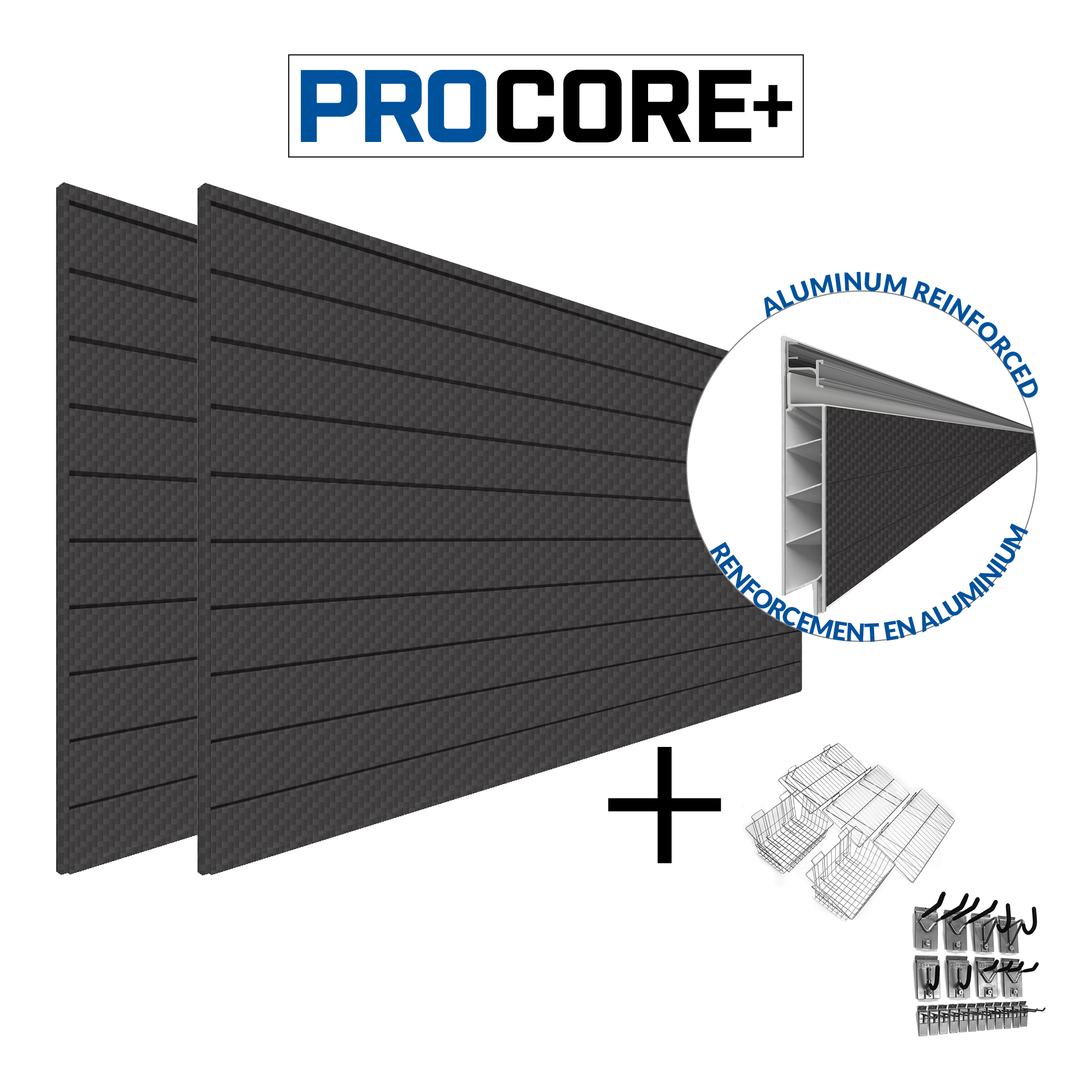 PROCORE+ Panneaux en PVC fibre de carbone noire – Ensemble ultime