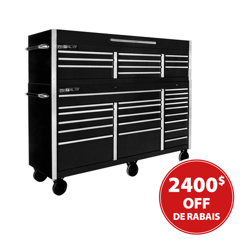 MCS 72.5 in. Rolling tool chest combo – Black
