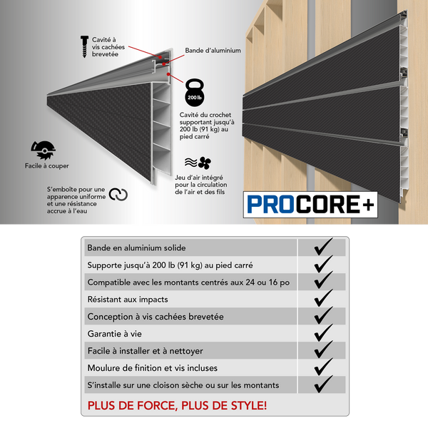 8 ft. x 4 ft. PROCORE+ Silver Gray Carbon Fiber PVC Slatwall – 2 Pack 64 sq ft