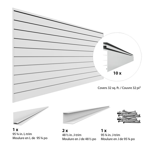 8 ft. x 4 ft. PVC Slatwall